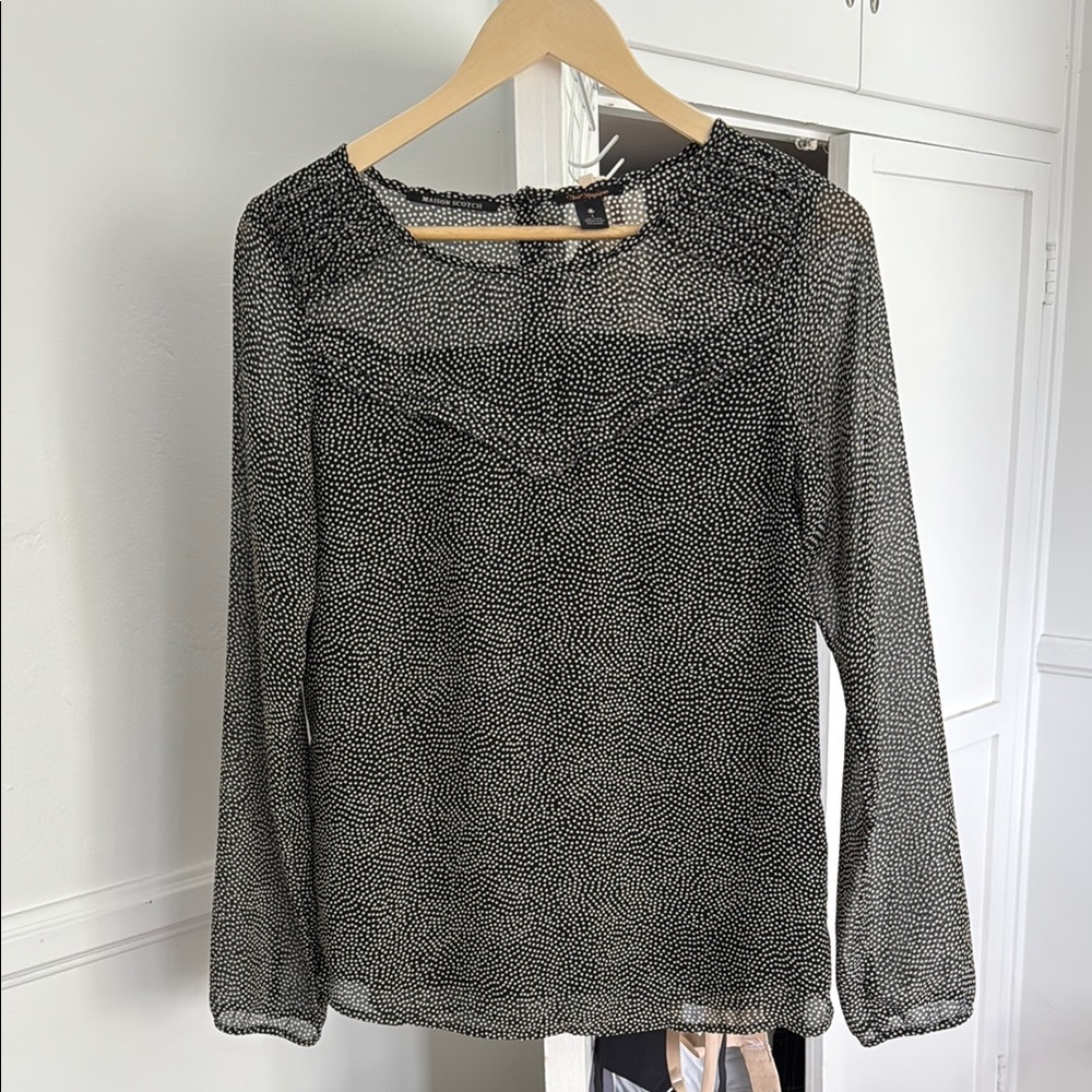 Black and White Polka Dot Women's Top